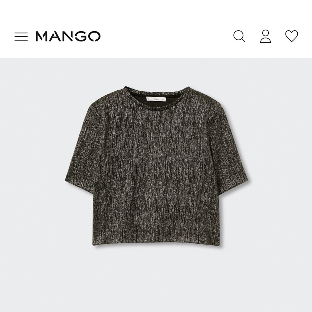 Mango Black and Gray Knit Top